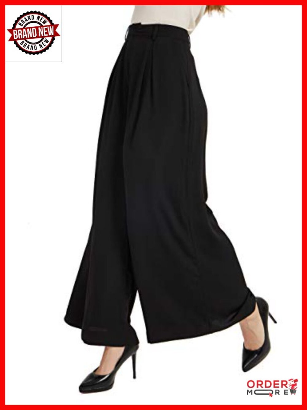 Womens High Waist Casual Wide Leg Palazzo Business Pants
